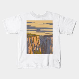 Itaimbezinho Canyon in Aparados da Serra National Park Brazil WPA Art Deco Poster Kids T-Shirt